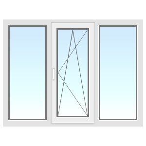 Трехстворчатое окно (эконом)